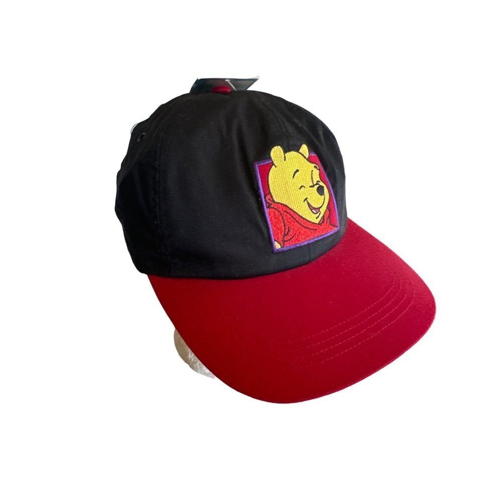 NWT Disney Black Red Pooh Hat Cap Stretch Fit One Size‎